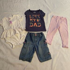 Charming Kids Set with Polka Dot Onesie and Graphic‎ Tee, Size 24 Months